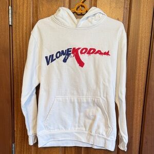 Vlone White Hoodie with Graphic Print